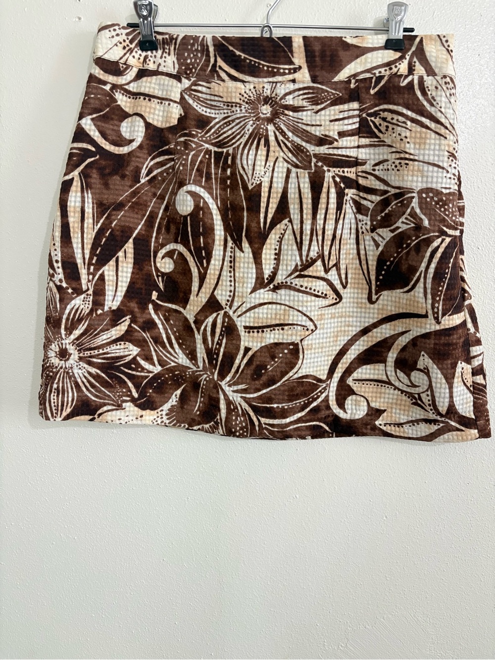 Sam Edelman Women's Gramercy Floral Print Mini Hidden Side Zipper Skirt, Size L
